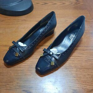 Mark Lemp (Walking Cradles) Dillon Navy Black Leather Shoes